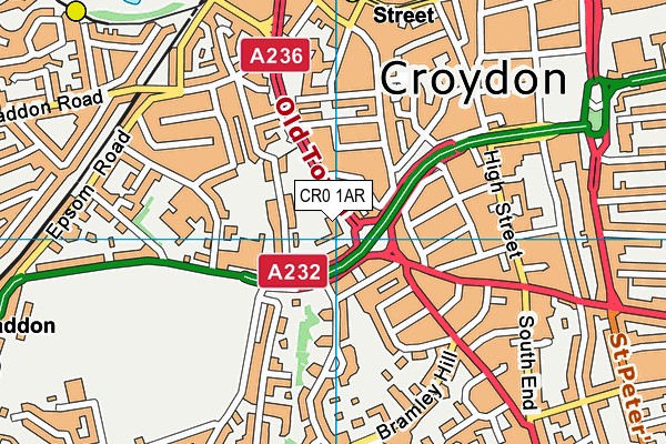 CR0 1AR map - OS VectorMap District (Ordnance Survey)