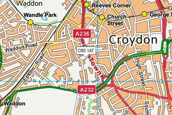 CR0 1AT map - OS VectorMap District (Ordnance Survey)