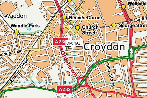 CR0 1AZ map - OS VectorMap District (Ordnance Survey)