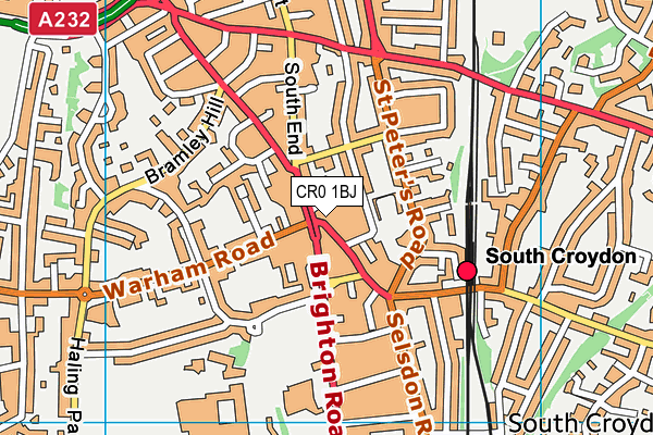 CR0 1BJ map - OS VectorMap District (Ordnance Survey)