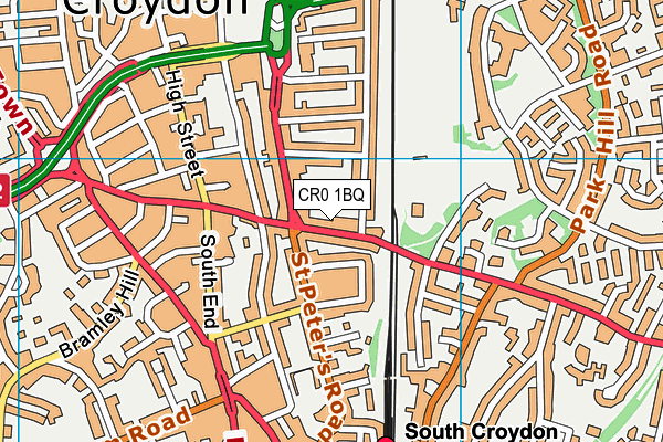 CR0 1BQ map - OS VectorMap District (Ordnance Survey)