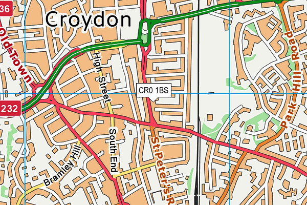 CR0 1BS map - OS VectorMap District (Ordnance Survey)