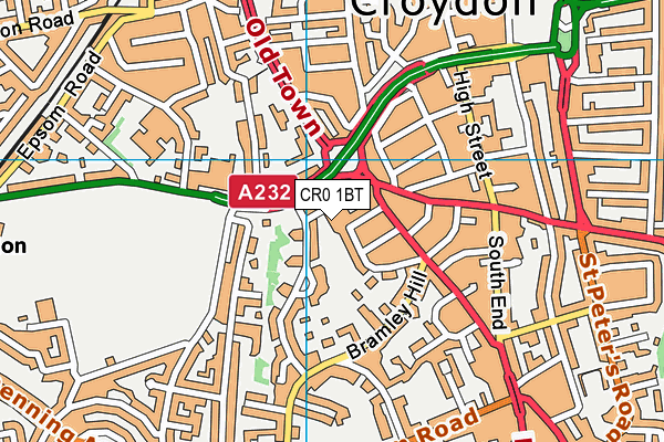 CR0 1BT map - OS VectorMap District (Ordnance Survey)