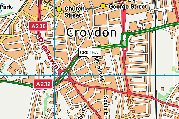 CR0 1BW map - OS VectorMap District (Ordnance Survey)