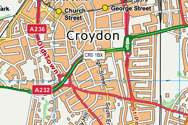 CR0 1BX map - OS VectorMap District (Ordnance Survey)