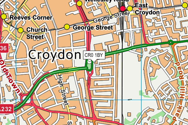 CR0 1BY map - OS VectorMap District (Ordnance Survey)