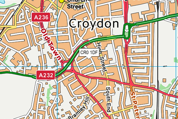 CR0 1DF map - OS VectorMap District (Ordnance Survey)