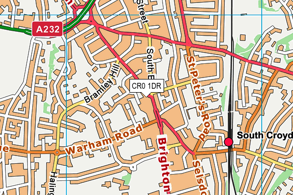 CR0 1DR map - OS VectorMap District (Ordnance Survey)