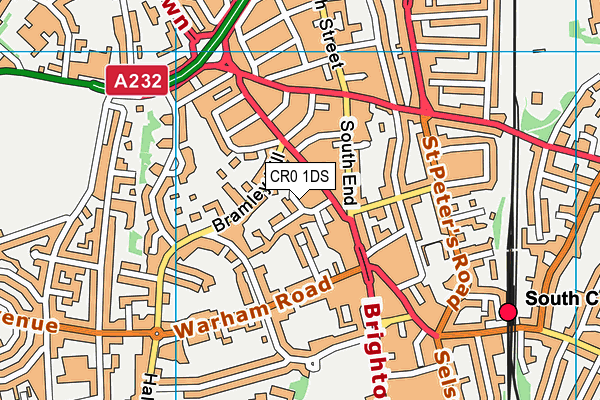 CR0 1DS map - OS VectorMap District (Ordnance Survey)