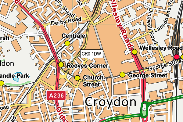 CR0 1DW map - OS VectorMap District (Ordnance Survey)