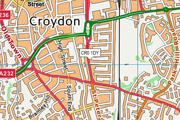 CR0 1DY map - OS VectorMap District (Ordnance Survey)