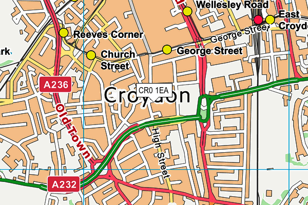 CR0 1EA map - OS VectorMap District (Ordnance Survey)