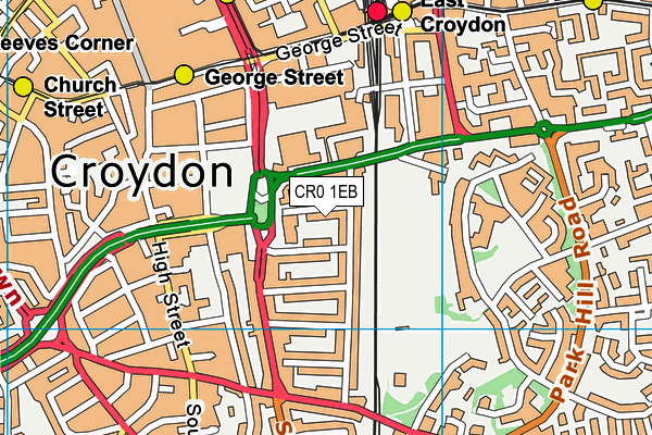 CR0 1EB map - OS VectorMap District (Ordnance Survey)