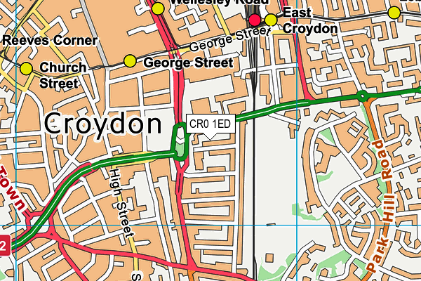 CR0 1ED map - OS VectorMap District (Ordnance Survey)