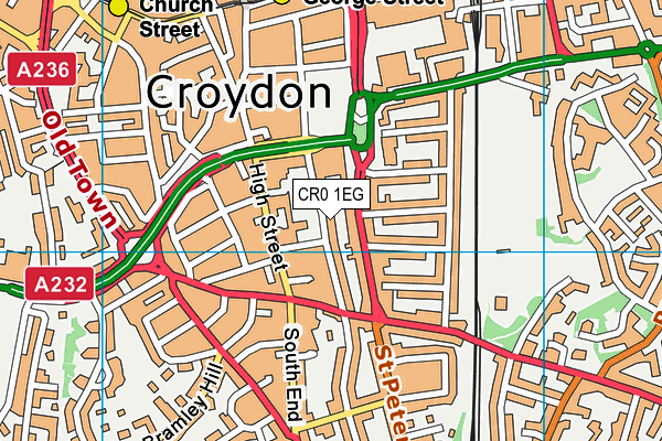 CR0 1EG map - OS VectorMap District (Ordnance Survey)