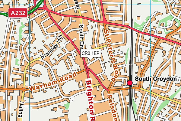 St Peters Hall map (CR0 1EP) - OS VectorMap District (Ordnance Survey)