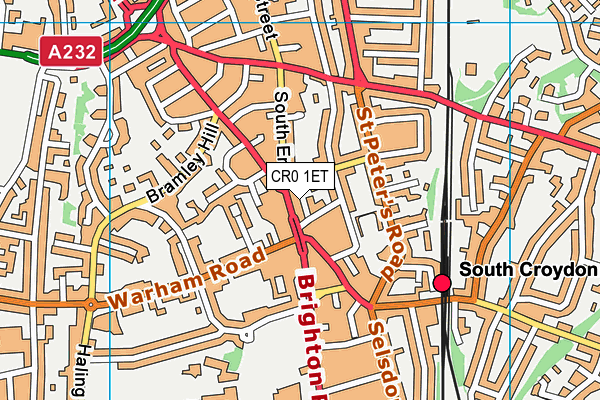 CR0 1ET map - OS VectorMap District (Ordnance Survey)