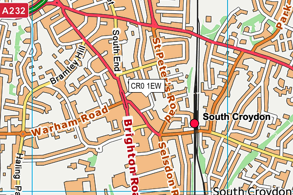 CR0 1EW map - OS VectorMap District (Ordnance Survey)