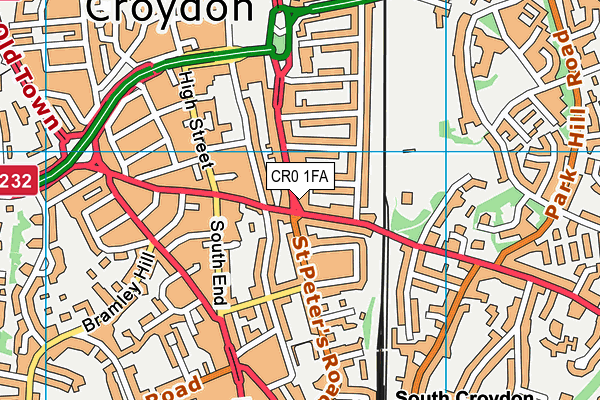 CR0 1FA map - OS VectorMap District (Ordnance Survey)