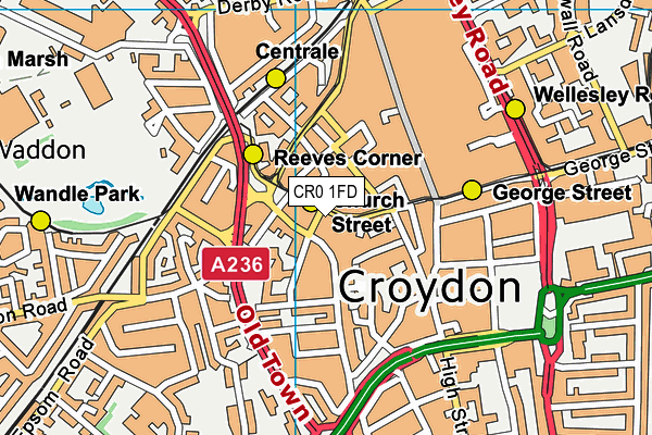 CR0 1FD map - OS VectorMap District (Ordnance Survey)