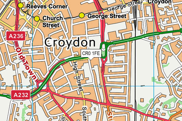 CR0 1FE map - OS VectorMap District (Ordnance Survey)