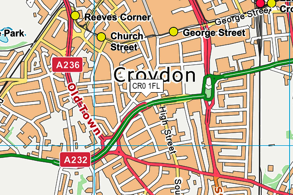 CR0 1FL map - OS VectorMap District (Ordnance Survey)