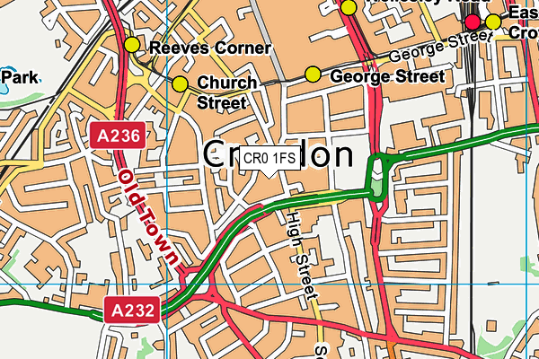 CR0 1FS map - OS VectorMap District (Ordnance Survey)