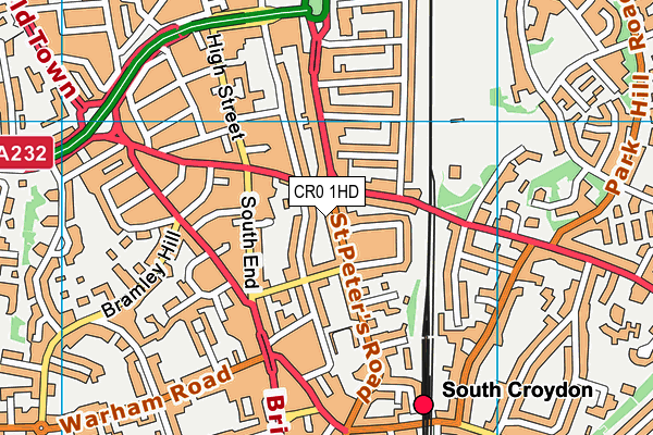 CR0 1HD map - OS VectorMap District (Ordnance Survey)