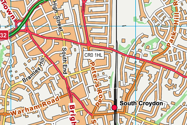 CR0 1HL map - OS VectorMap District (Ordnance Survey)