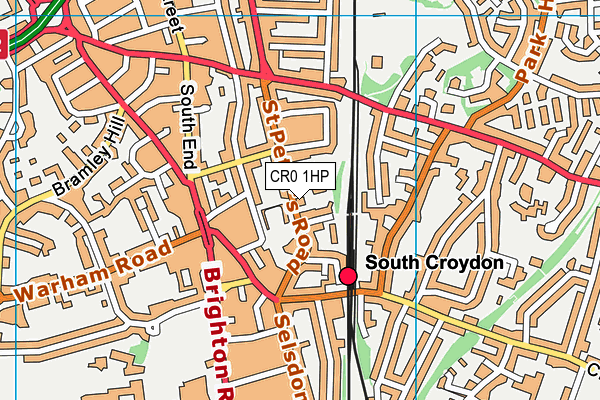 CR0 1HP map - OS VectorMap District (Ordnance Survey)