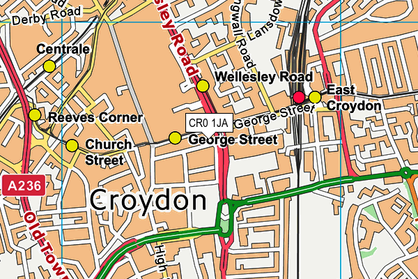 CR0 1JA map - OS VectorMap District (Ordnance Survey)