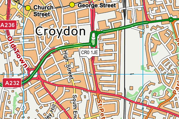 CR0 1JE map - OS VectorMap District (Ordnance Survey)