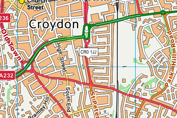 CR0 1JJ map - OS VectorMap District (Ordnance Survey)