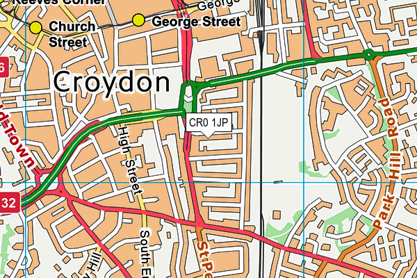 CR0 1JP map - OS VectorMap District (Ordnance Survey)