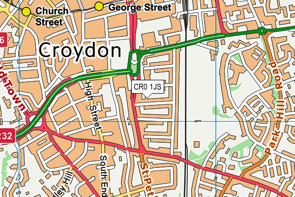 CR0 1JS map - OS VectorMap District (Ordnance Survey)