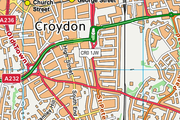 CR0 1JW map - OS VectorMap District (Ordnance Survey)