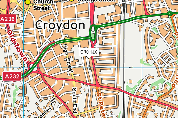 CR0 1JX map - OS VectorMap District (Ordnance Survey)