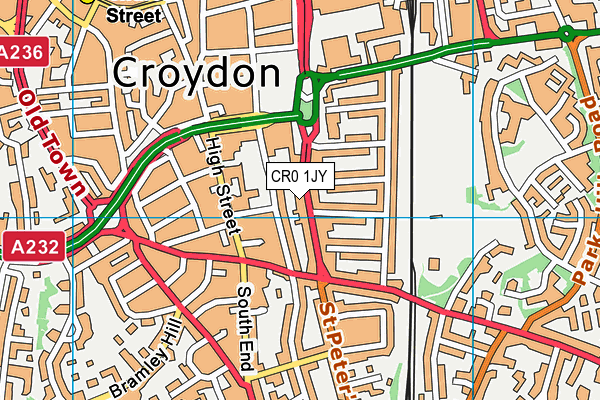 CR0 1JY map - OS VectorMap District (Ordnance Survey)