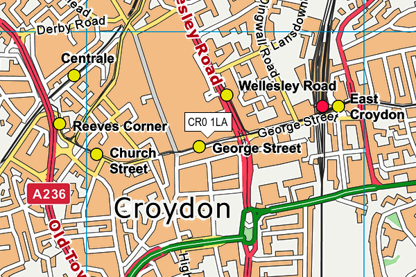 CR0 1LA map - OS VectorMap District (Ordnance Survey)