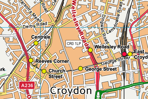 CR0 1LP map - OS VectorMap District (Ordnance Survey)