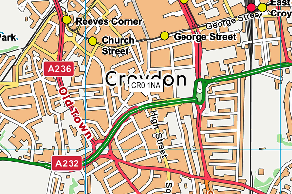 CR0 1NA map - OS VectorMap District (Ordnance Survey)