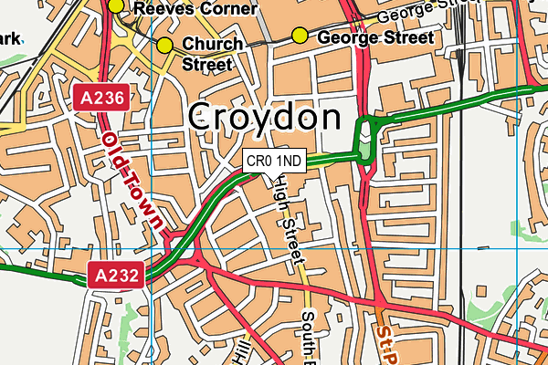 CR0 1ND map - OS VectorMap District (Ordnance Survey)