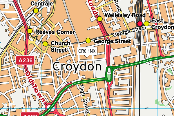 CR0 1NX map - OS VectorMap District (Ordnance Survey)