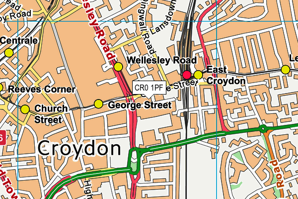 CR0 1PF map - OS VectorMap District (Ordnance Survey)