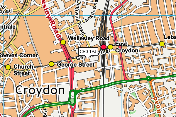 CR0 1PJ map - OS VectorMap District (Ordnance Survey)