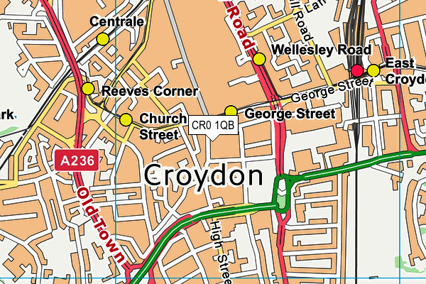 CR0 1QB map - OS VectorMap District (Ordnance Survey)