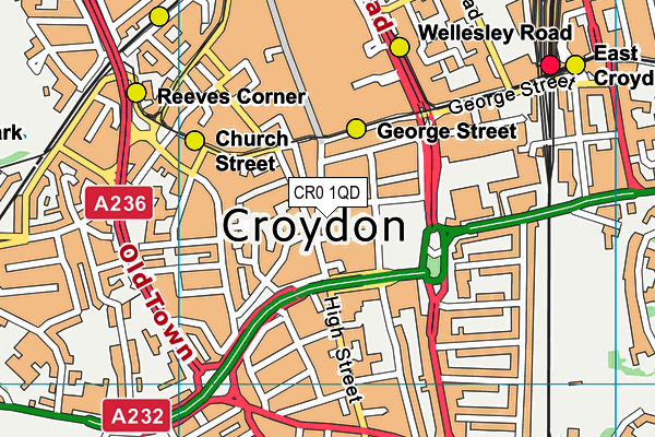 CR0 1QD map - OS VectorMap District (Ordnance Survey)