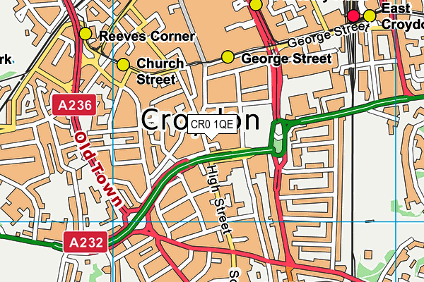 CR0 1QE map - OS VectorMap District (Ordnance Survey)