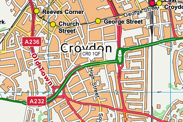 CR0 1QF map - OS VectorMap District (Ordnance Survey)