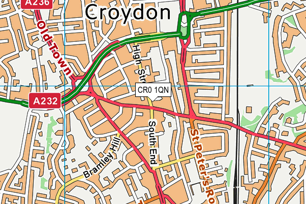 CR0 1QN map - OS VectorMap District (Ordnance Survey)